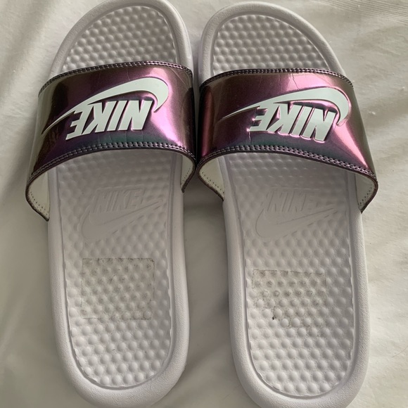 holographic nike slides